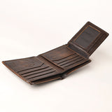 AMERICAN TANNER Genuine Leather Hand Burnished Bifold Wallet For Men Women H3.5 X W4.75 D0.5