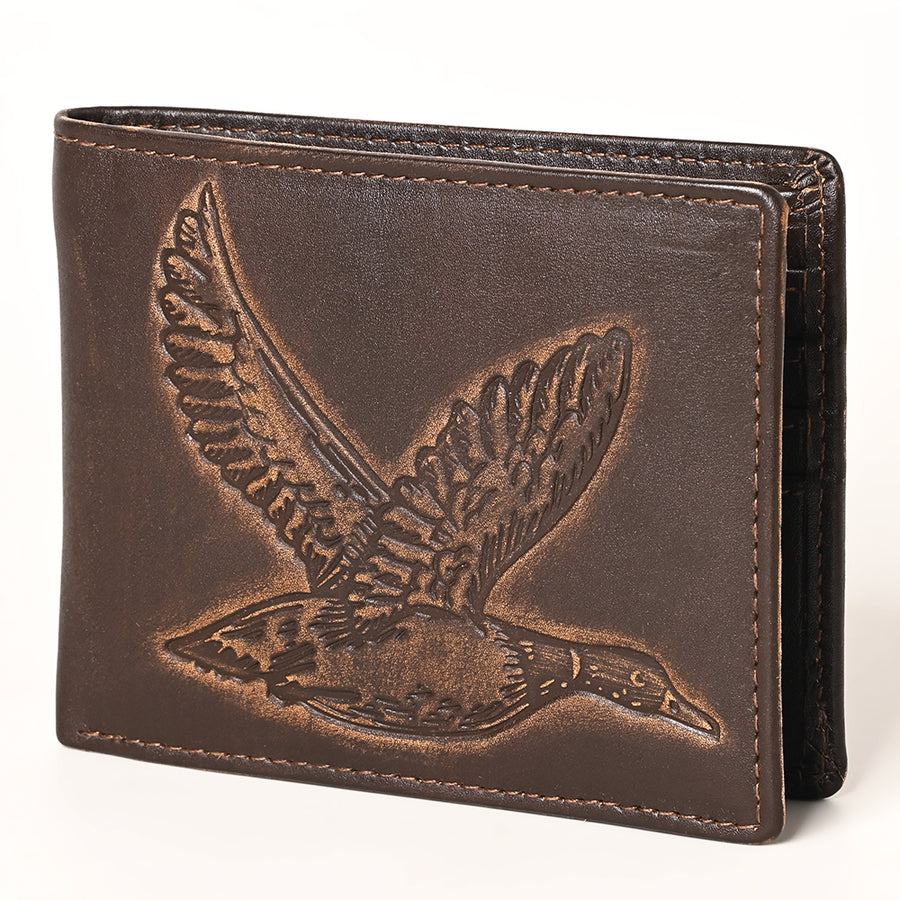 AMERICAN TANNER Genuine Leather Hand Burnished Bifold Wallet For Men Women H3.5 X W4.75 D0.5 - Uhorse