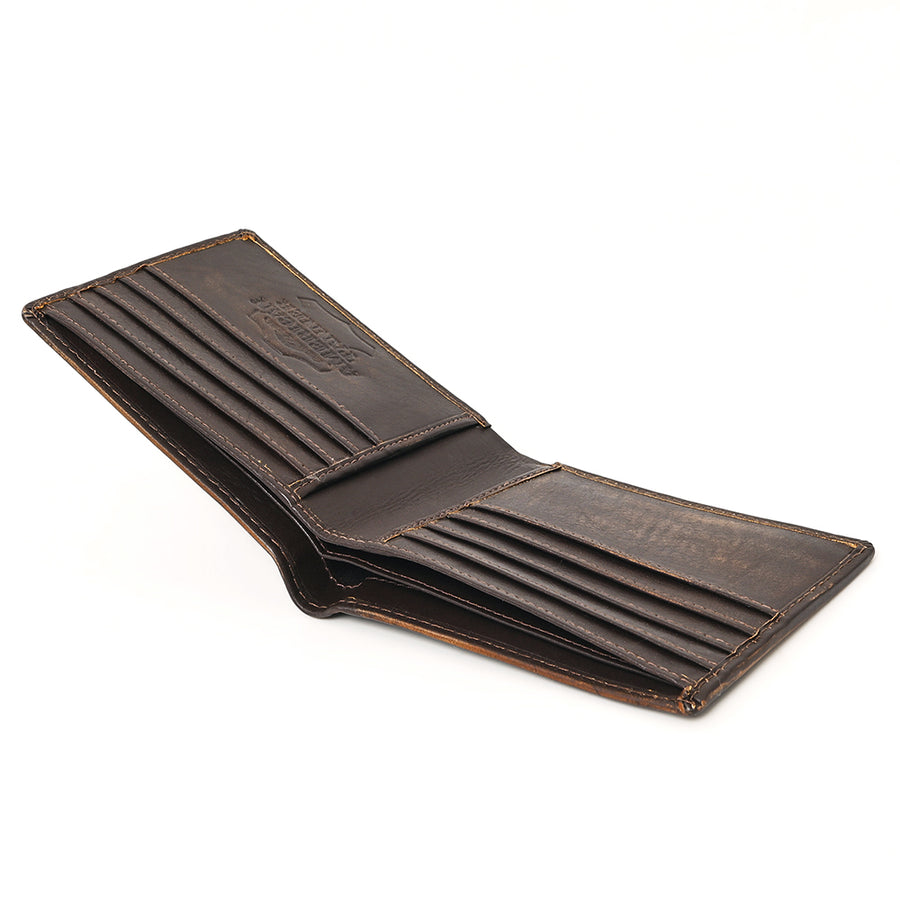 AMERICAN TANNER Genuine Leather Hand Burnished Bifold Wallet For Men Women H3.5 X W4.75 D0.5