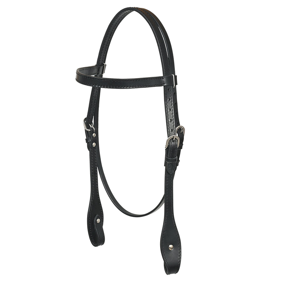 Hilason Western Horse Genuine Leather Headstall Bridle Engraved GS Concho Black - Uhorse