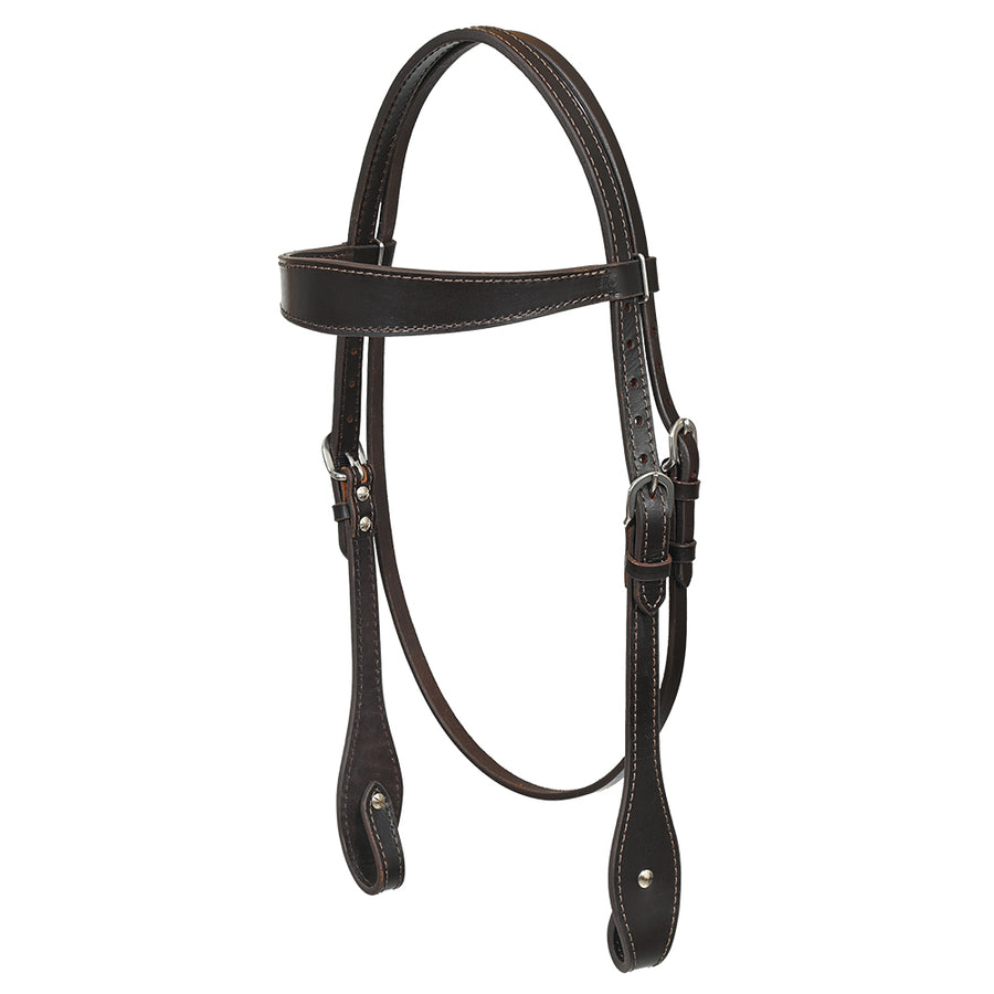 Hilason Western Horse Genuine Leather Headstall Bridle Engraved GS Concho Brown - Uhorse