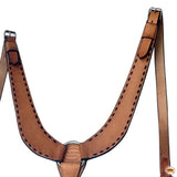 HILASON Western Leather Horse U Shaped Breast Collar Tan | Horse Breast Collar | Leather Breast Collar |Western Breast Collar