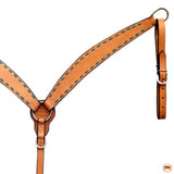 HILASON Western Genuine Leather Horse V Shaped Breast Collar Oiled Tan
