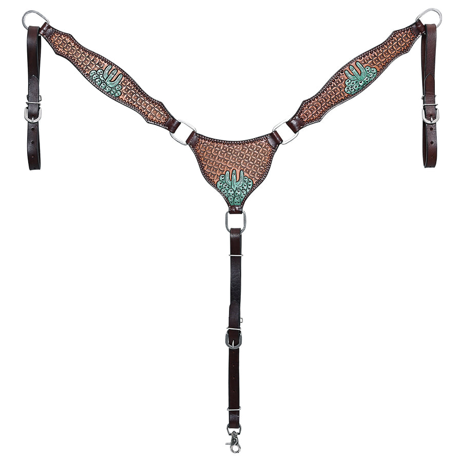 HILASON Western Horse Headstall & Breast Collar American Leather Hand Carving