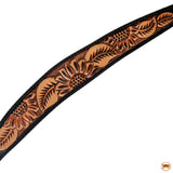 Hilason Horse Floral Hand Carved American Leather Breast Collar Headstall