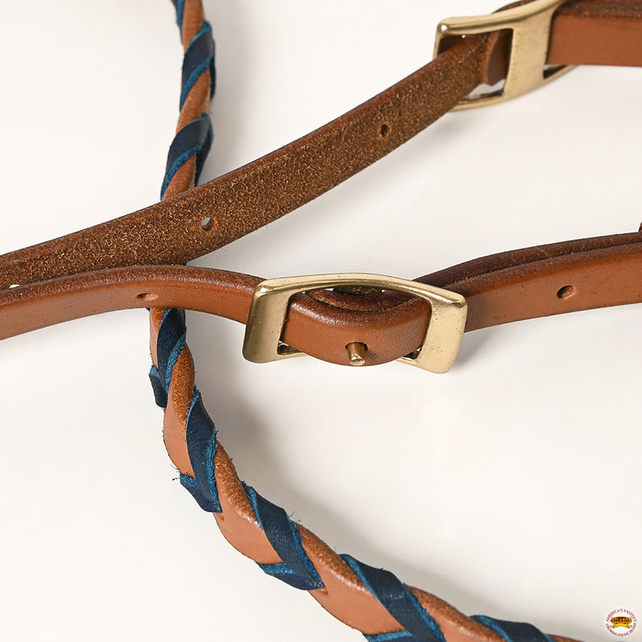 8 Feet Hilason Western Horse American Leather Laced Barrel Roper Reins Brown