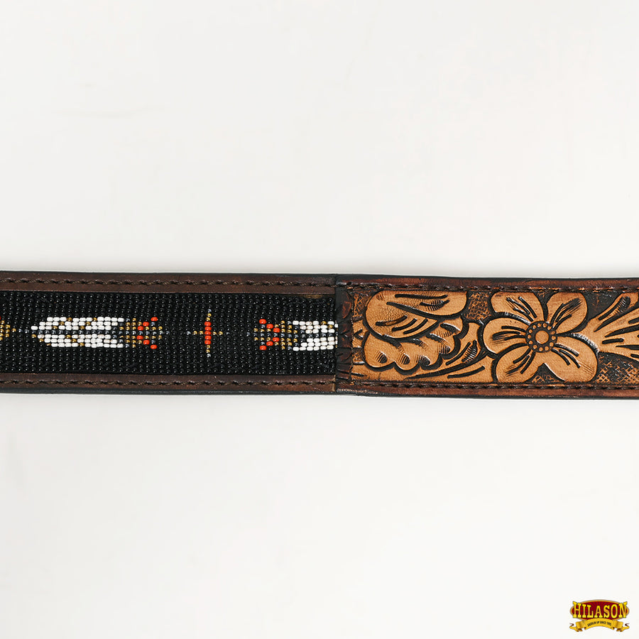 HILASON Western Genuine Leather Belt for Men Women Cowboy Cowgirl Handmade Unisex Full Grain Heavy Duty Tooled Beaded