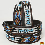 HILASON Western Genuine Leather Belt for Men Women Cowboy Cowgirl Handmade Unisex Full Grain Heavy Duty Tooled Beaded Belt