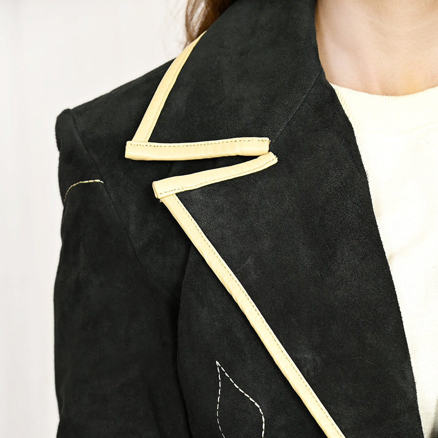 American Darling Genuine leather Hand tooled carved Women Blazer dress jacket ladies | Vintage