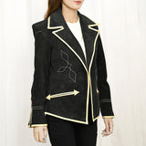 Genuine Vintage leather Women shirt Blazer jacket dress ladies girl