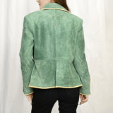 Genuine Vintage leather Women shirt Blazer jacket dress ladies girl