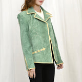 Genuine Vintage leather Women shirt Blazer jacket dress ladies girl