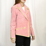 Genuine Vintage leather Women shirt Blazer jacket dress ladies girl