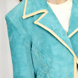 Genuine Vintage leather Women shirt Blazer jacket dress ladies girl