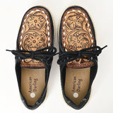 American Darling ADFT170 Hand tooled carved genuine leather trim lightweight shoe footwear slip on