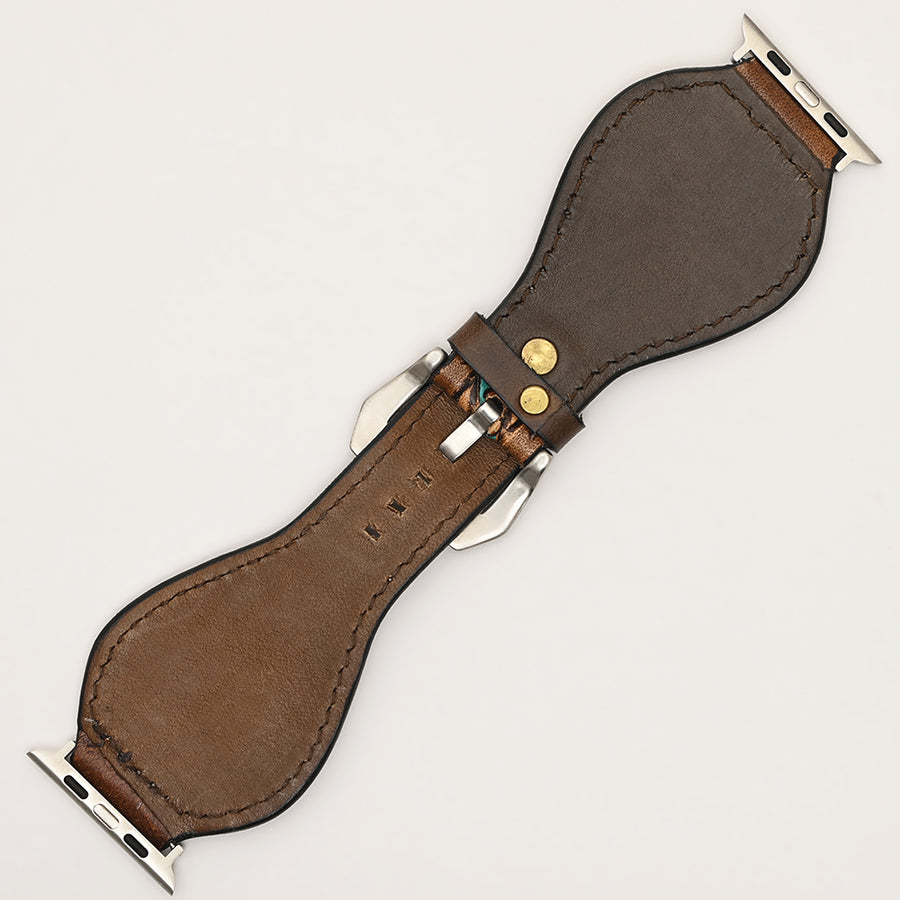 American Darling Beautifully Hand Tooled Painted Genuine Leather I watch Strap Men and Women Unisex