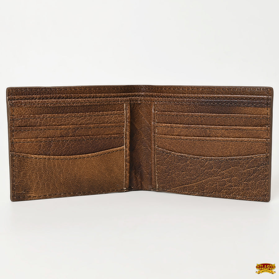 Hilason Western Floral Rodeo Bifold Men Women Genuine American Leather Wallet