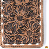Hilason Western Stylish Floral Hand Tooled Genuine Leather Smartphone Cell Phone Holder