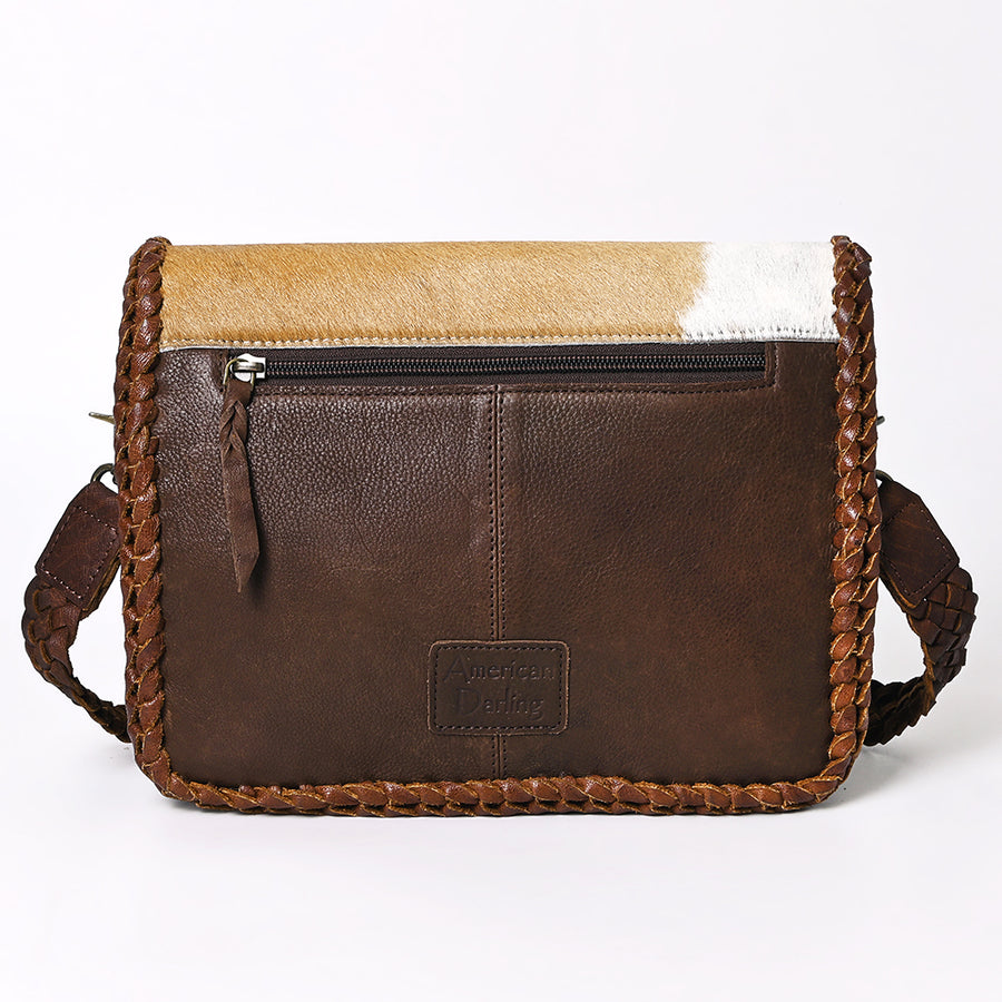 American Darling Cross body Bag Western Hair-On Cowhide Genuine Leather Handcrafted Purse with Braided Detail and YKK Zipper