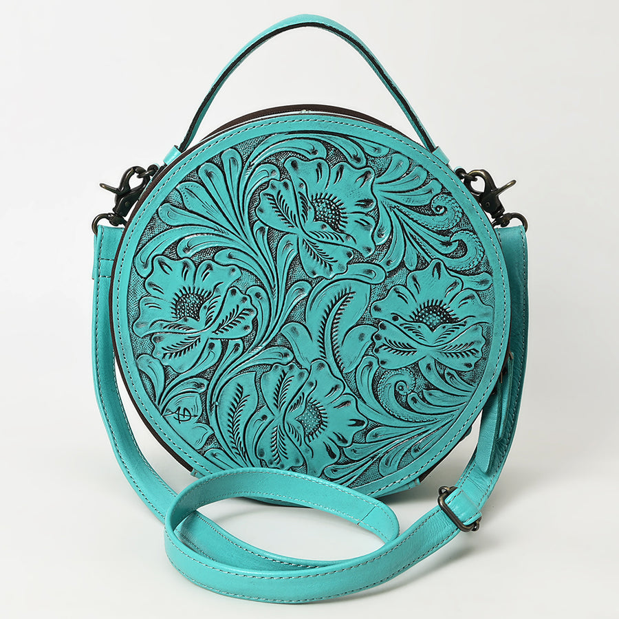 American Darling Western Leather Canteen Bag with Hand-Tooled Floral Detailing, Genuine Leather, Premium Craftsmanship, Everyday Carry Purse