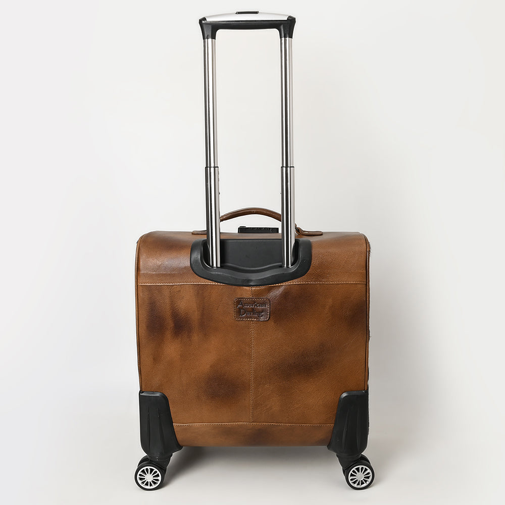 American Darling Travel Case Beautifully Hand Tooled Hair-On Genuine Leather women Trolley bag