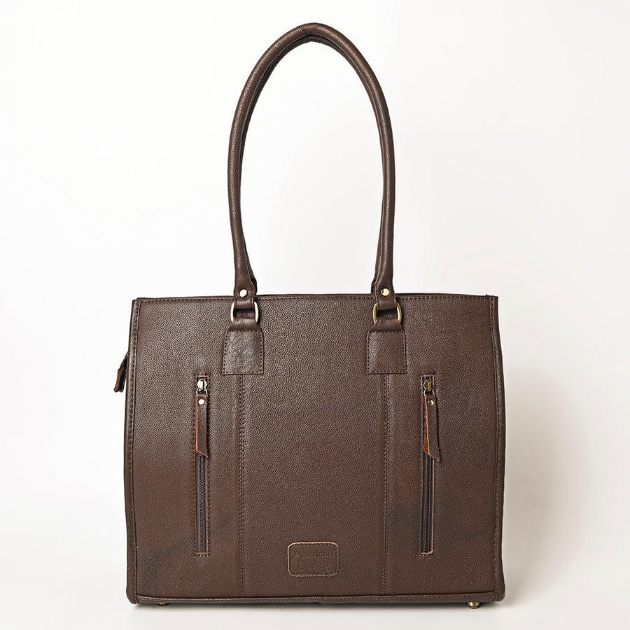 American Darling Hand Woven Saddle Blanket Tote Bag Vegetable-Tanned Genuine Leather Western Purse with YKK Zipper