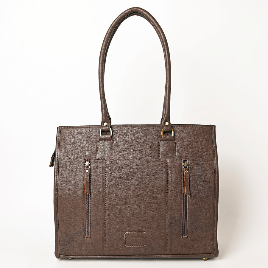 American Darling Hand Woven Saddle Blanket Tote Bag Vegetable-Tanned Genuine Leather Western Purse with YKK Zipper
