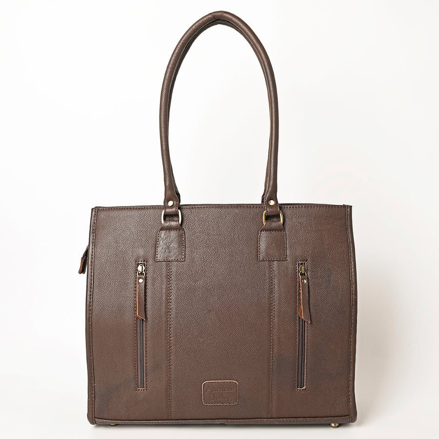 American Darling Hand Woven Saddle Blanket Tote Bag Vegetable-Tanned Genuine Leather Western Purse with YKK Zipper