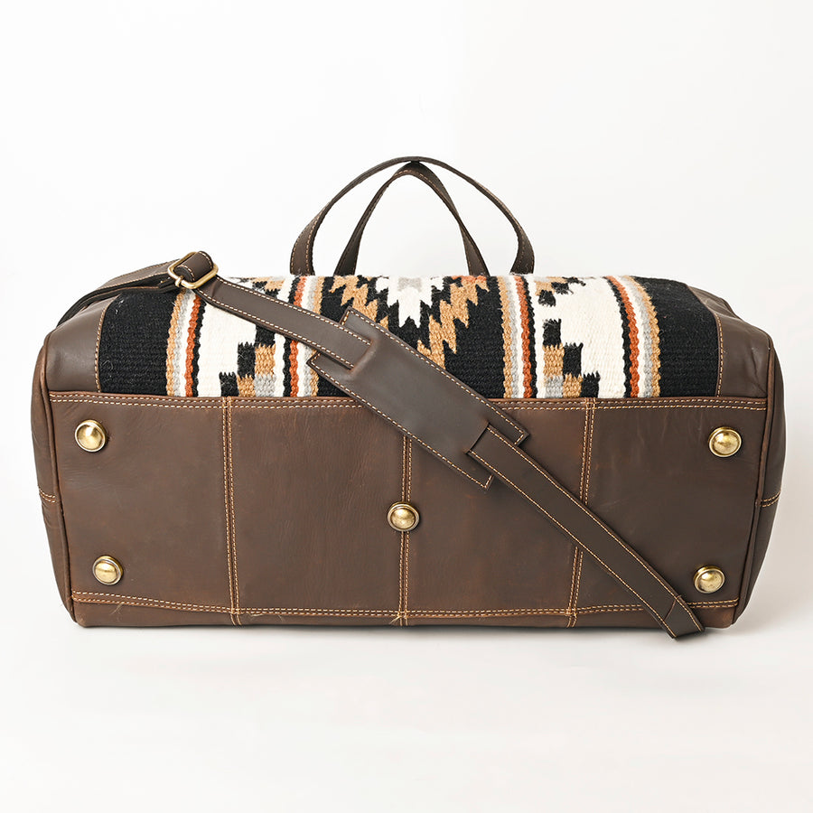 OHLAY Duffel Upcycled Wool Genuine Leather Women Bag Western Handbag Purse | Canvas for Womens Summer