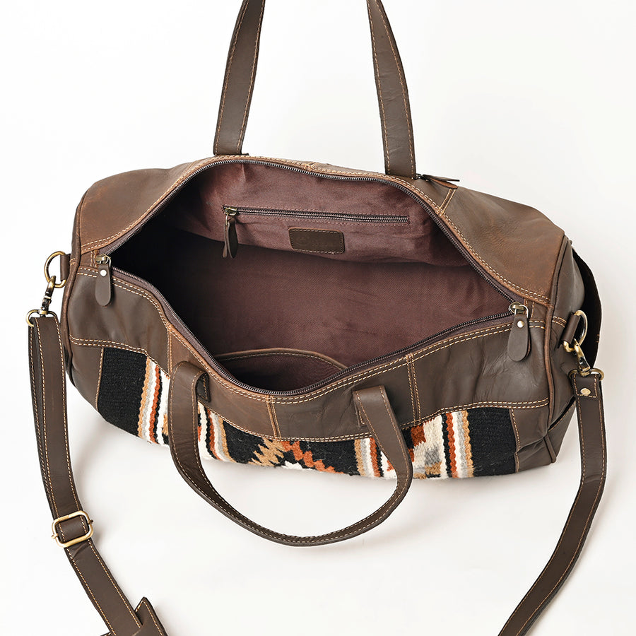 OHLAY Duffel Upcycled Wool Genuine Leather Women Bag Western Handbag Purse | Canvas for Womens Summer