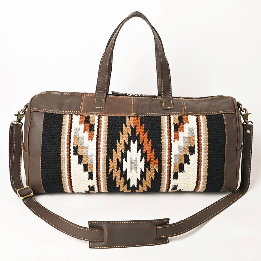 OHLAY Duffel Upcycled Wool Genuine Leather Women Bag Western Handbag Purse | Canvas for Womens Summer