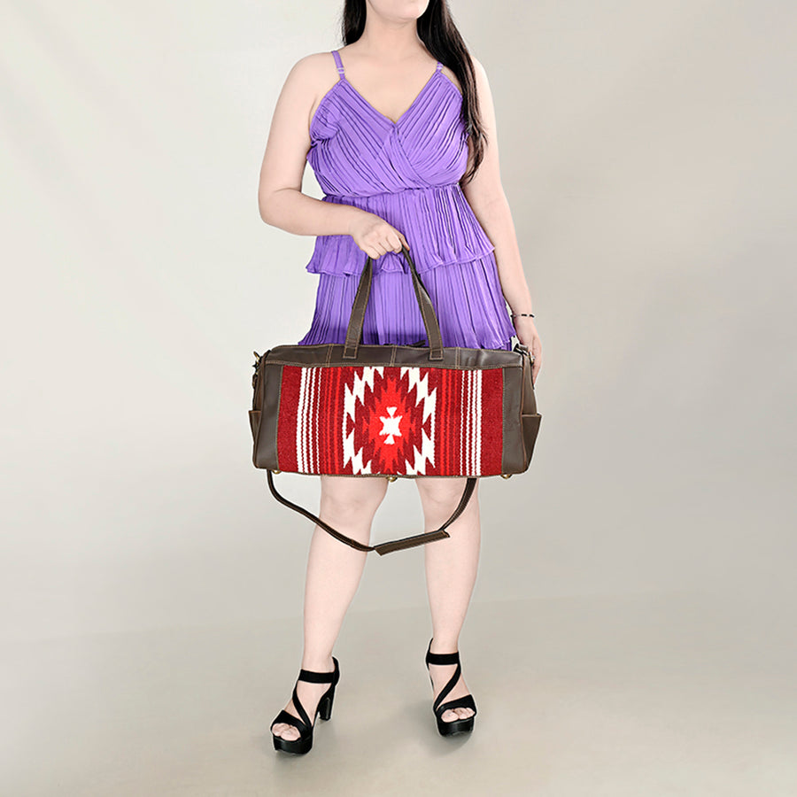 OHLAY Duffel Upcycled Wool Genuine Leather Women Bag Western Handbag Purse | Canvas for Womens Summer