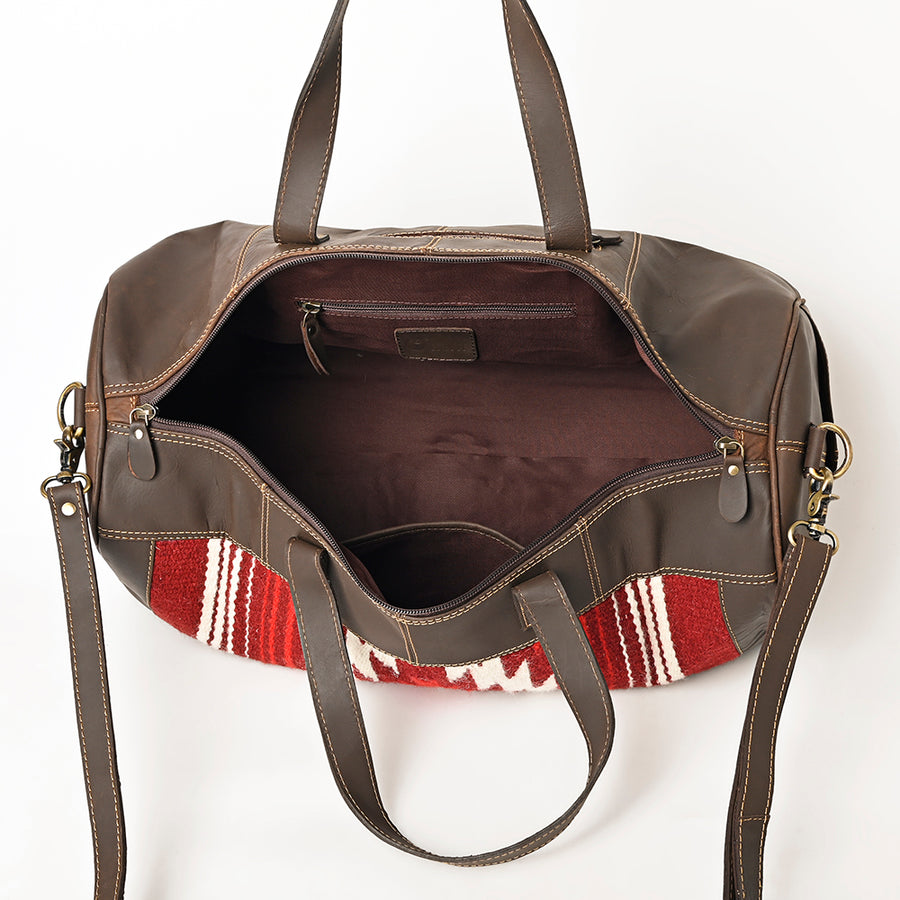 OHLAY Duffel Upcycled Wool Genuine Leather Women Bag Western Handbag Purse | Canvas for Womens Summer