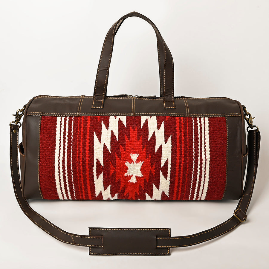 OHLAY Duffel Upcycled Wool Genuine Leather Women Bag Western Handbag Purse | Canvas for Womens Summer