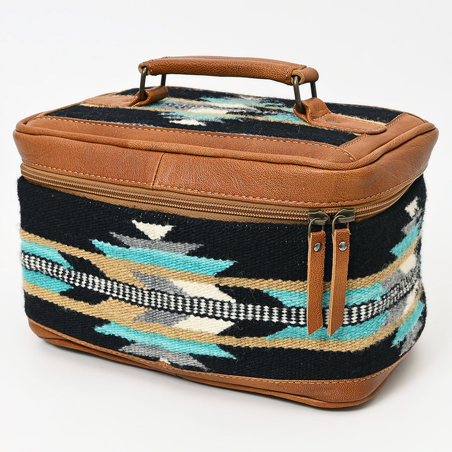 American Darling Hand-Woven Saddle Blanket and Genuine Leather Western Jewelry Case - Uhorse