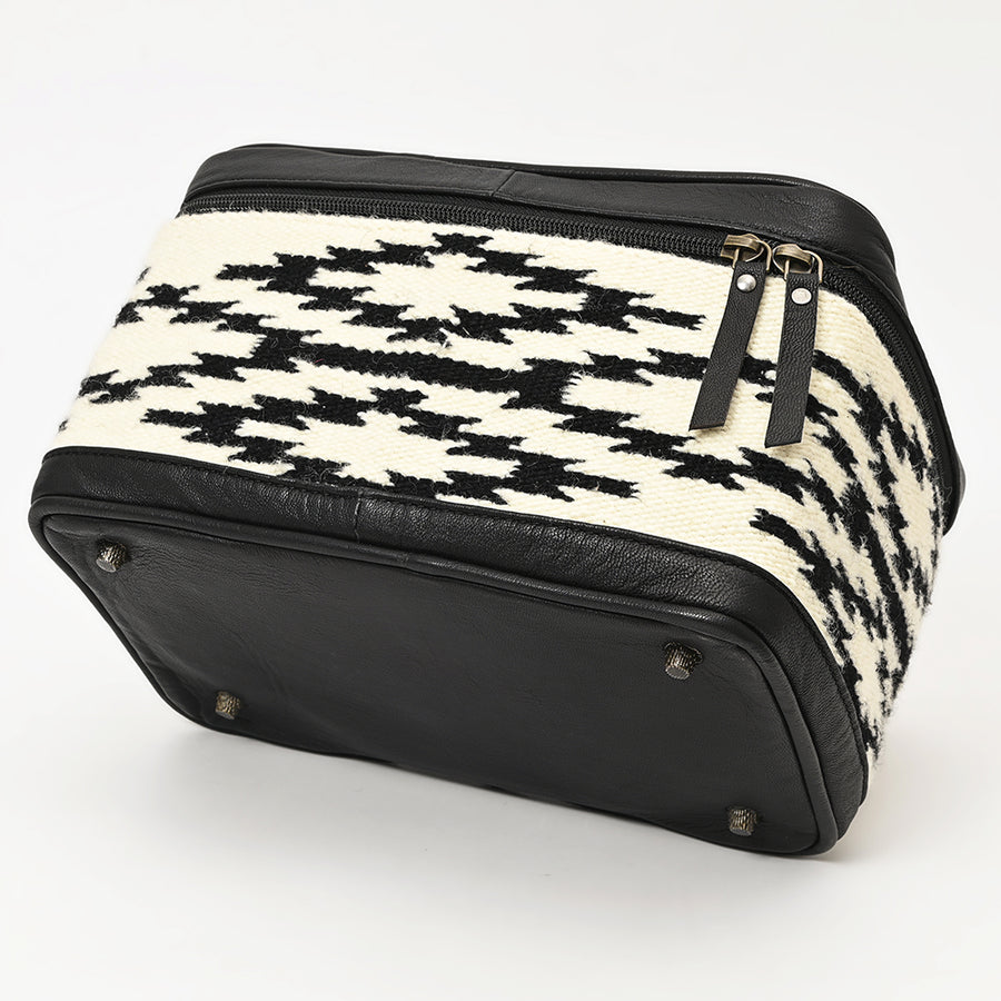 American Darling Western Jewelry Case – Hand-Woven Saddle Blanket with Genuine Leather Trim – Travel Organizer Box for Accessories