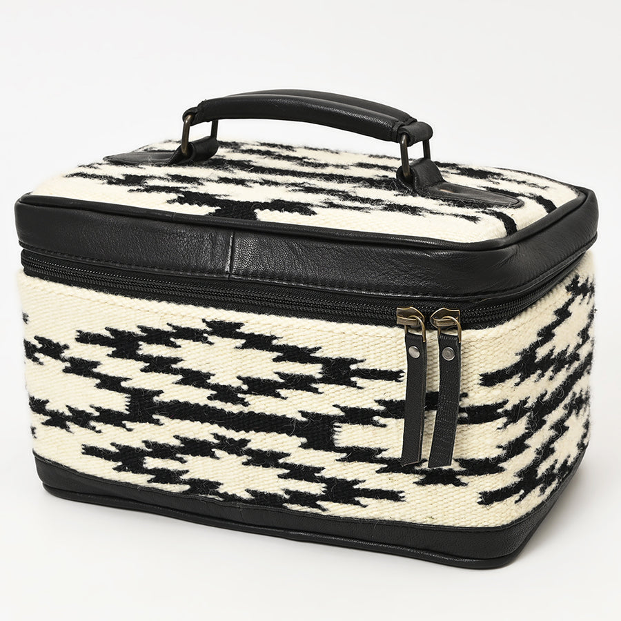 American Darling Hand-Woven Saddle Blanket and Genuine Leather Western Jewelry Case - Uhorse