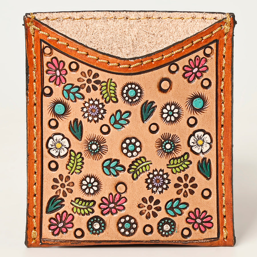 American Darling Card Holder Hand Tooled Genuine Leather | Business Credit