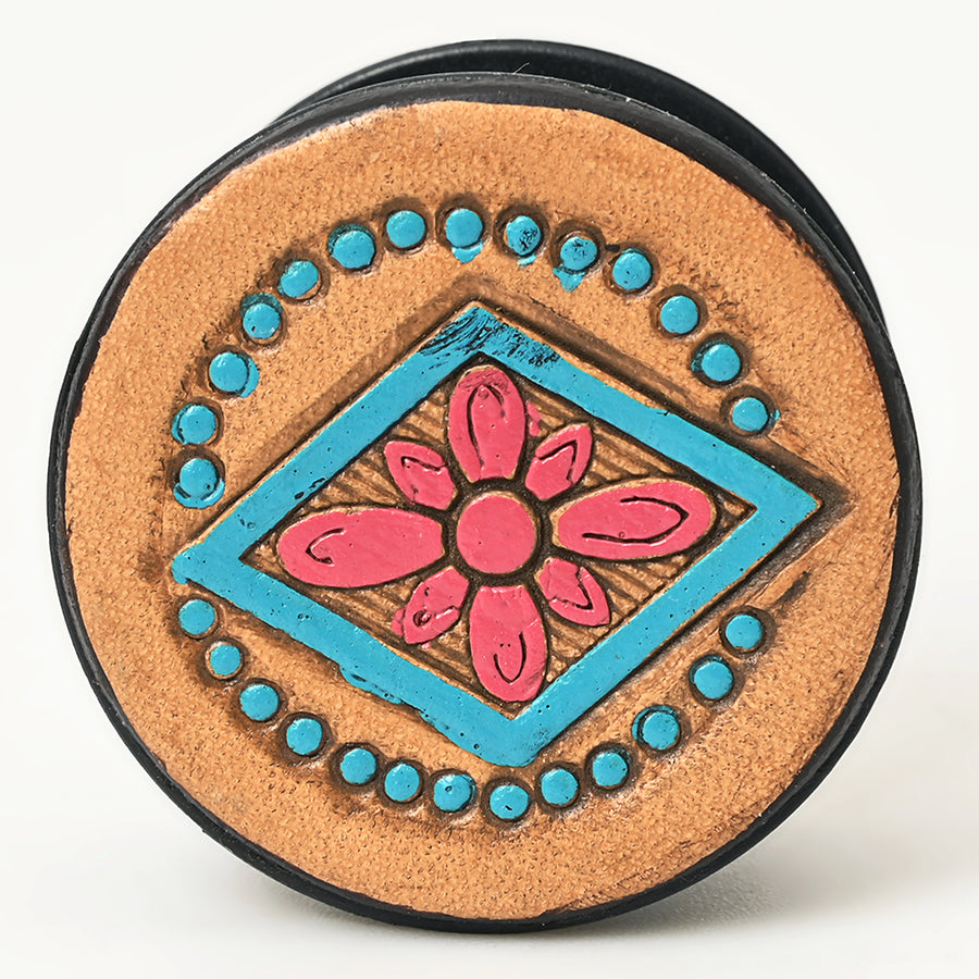 American Darling Hand Tooled Painted Pop Phone Grip Stand Holder Tan
