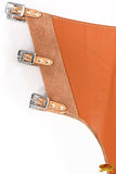 S To Xl Hilason Bull Riding Chinks Chaps Adult Pro Rodeo Bronc Leather Tan