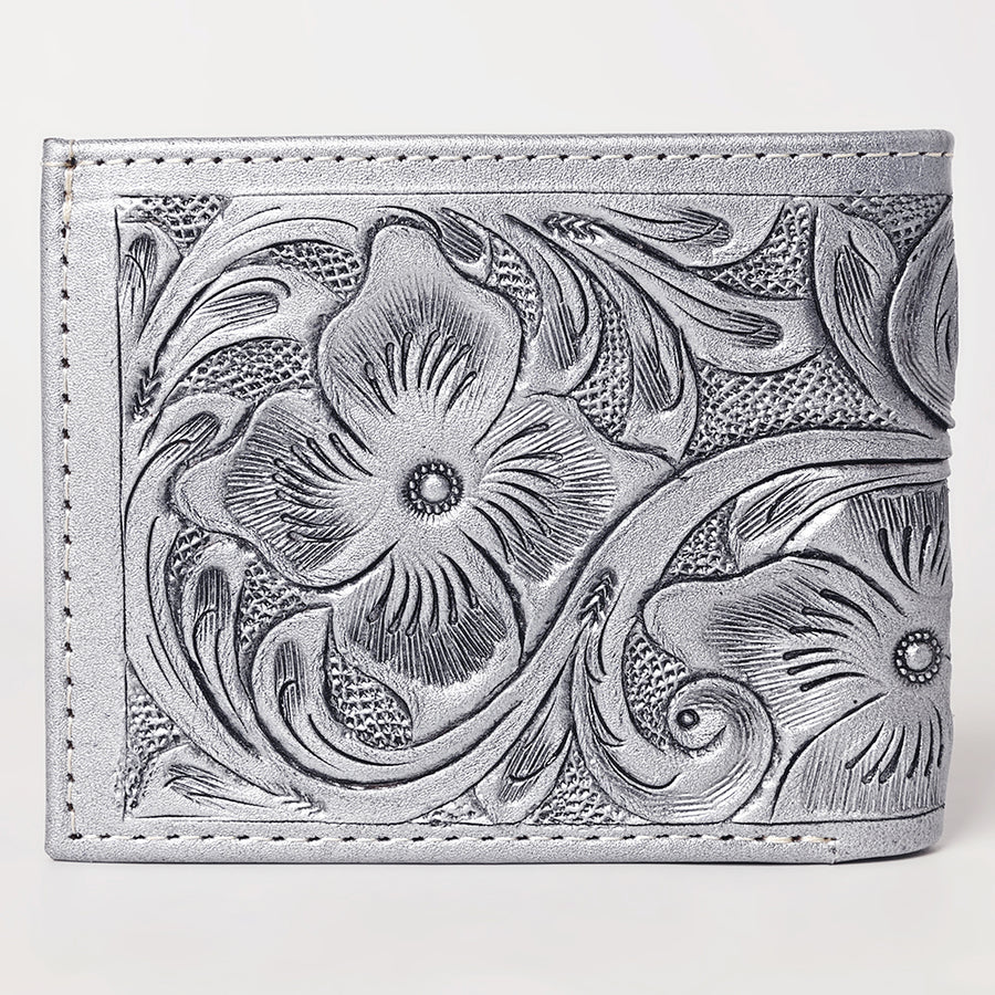American Darling Western Bifold Wallet Handcrafted from Tooled Genuine Leather | Floral Carved Design with Multiple Card Slots