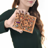 American Darling Wallet Hand Tooled Genuine Leather Women Bag Western Handbag Purse