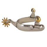 Hilason Western Horse Riding Cutting Men Stainless Steel Solid Brass Rowel Spur