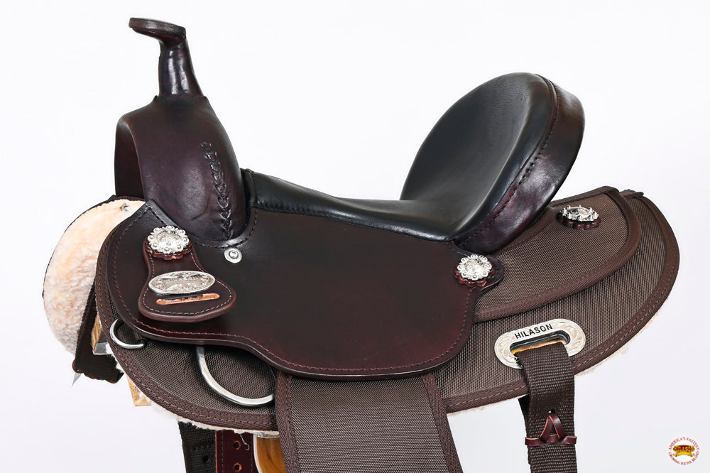 HILASON Western Child Horse Trail Show Saddle Synthetic Pleasure Riding Brown
