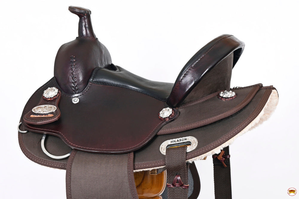 HILASON Western Child Horse Trail Show Saddle Synthetic Pleasure Riding Brown