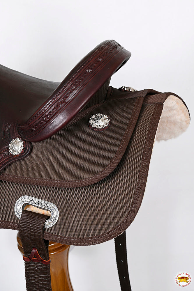 HILASON Western Child Horse Trail Show Saddle Synthetic Pleasure Riding Brown