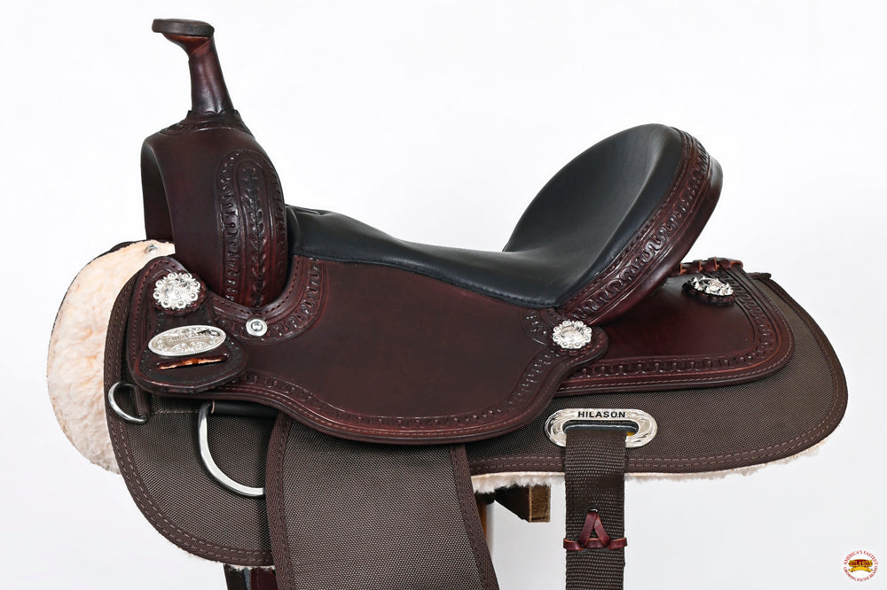 HILASON Western Child Horse Trail Show Saddle Synthetic Pleasure Riding Brown