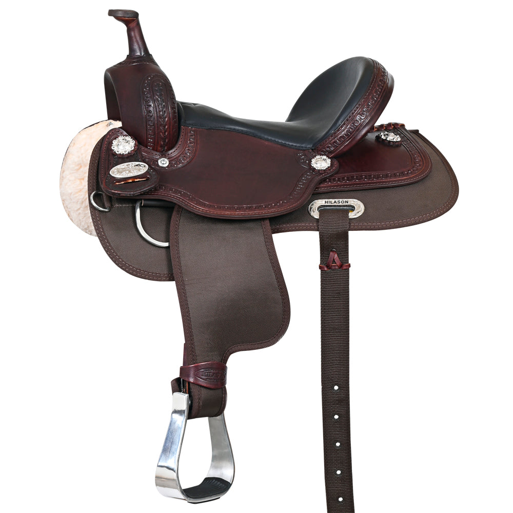 HILASON Western Child Horse Trail Show Saddle Synthetic Pleasure Riding Brown