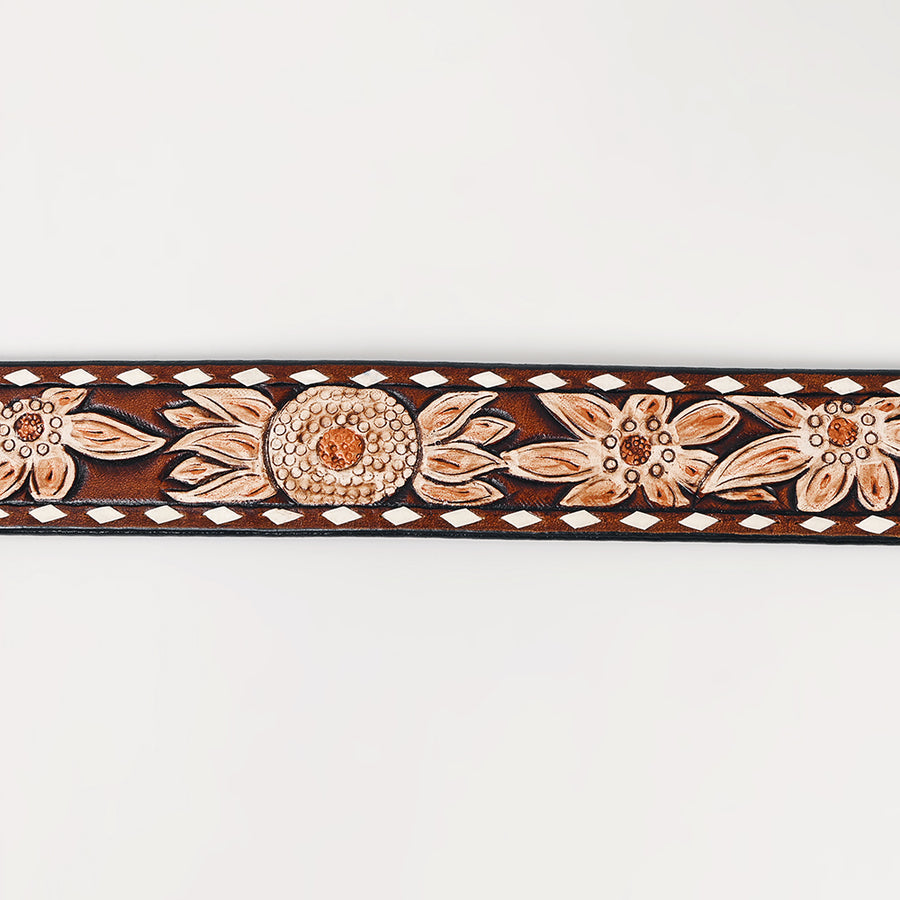 American Darling Beautifully Hand Tooled Brown Genuine Leather Apparel Belt Men and Women