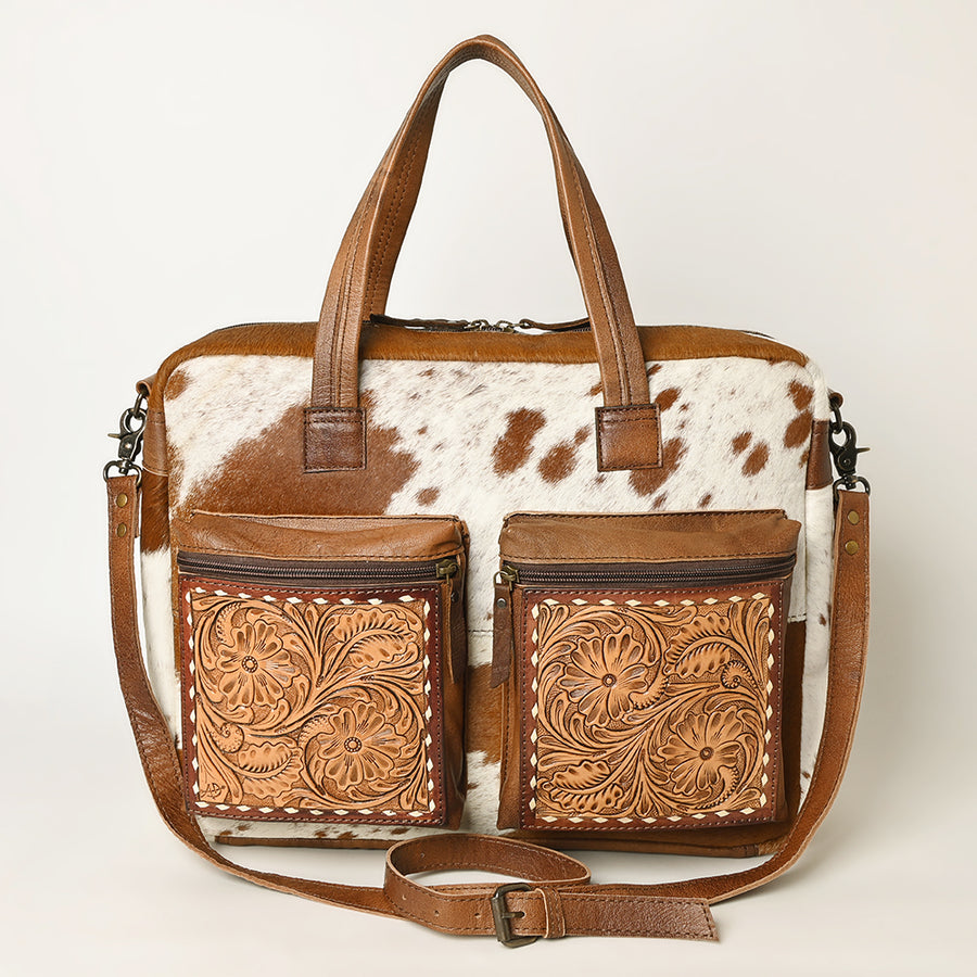 American Darling Tote Bag, Western Genuine Leather Hair-On Cowhide Handcrafted Purse with YKK Zipper, 16in Wide